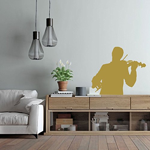 Violin Wall Decor - Vinyl Silhouette Decal - Violinist Gifts For Bedroom, Playroom or Music Room Decoration