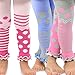 TeeHee Socks Little Girls Adoroble Thin Tights Footless 3 Pairs Chevron Stripe Wild Dots Ruffle Bottom Pink Heather Grey (6-8 Years)