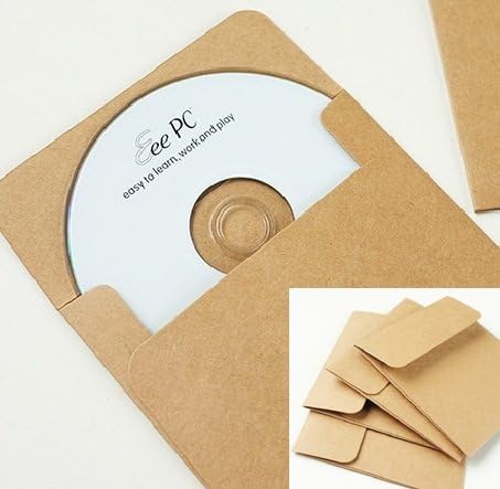 50pcs Kraft CD Paper Case Bag,Blank Kraft Envelopes Natural color Plain Kraft Paper Gift Bag Party Favor CD/DVD Gift Papar Bag