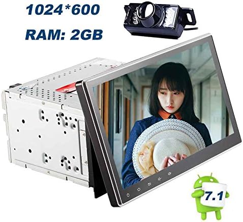 Rearview Camera Included Double din Android 7.1 Car Stereo 10.1 inch 1024600 DVD CD Video Player Quad-core GPS Navigation in Dash Autoradio Bluetooth Wifi Support Mirror Link SWC 4G/3G Internet