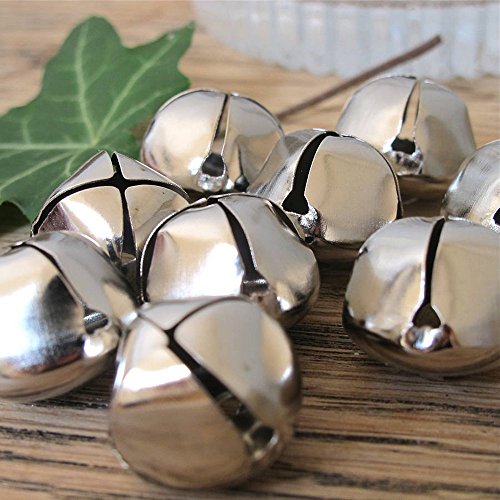 (100-Count)- Kraft Jingle Bells - ( 1- inch ) -, Value Bulk Jingle Bells Decorative Supplies, 25mm Holiday Bell, Home n Décor