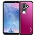 J&D Case Compatible for Galaxy J8 Case, Heavy Duty Dual Layer Hybrid Shock Proof Protective Rugged Bumper Case for Samsung Galaxy J8 Case, Fuchsia Pink