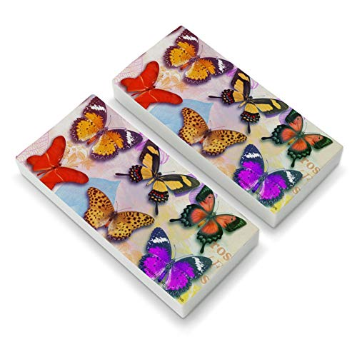 Colorful Butterflies Butterfly Design Eraser Set of 2