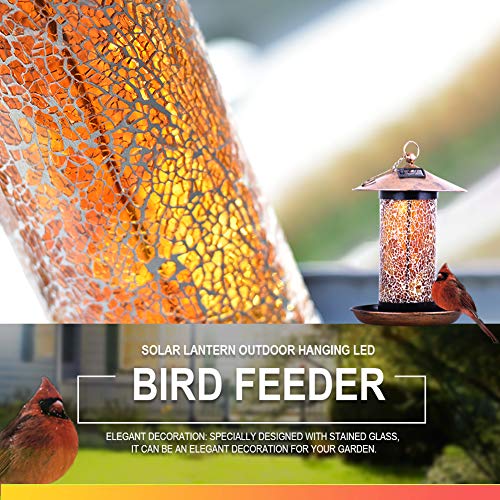 Artbirdfeeder Solar Bird Feeder Hanger Solar Lantern Powered For