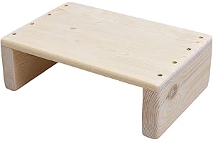 Under Desk Footrest, 12x8x4 Inch Wooden Office Foot Rest with Non-slip Mat, Nursing Stool for Home and Office