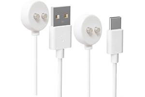 2Pack 6mm Magnetic Replacement Charger Cable with 2 Dots,Rlissfiose 2.65ft(80cm) USB-A & USB-C Charging Port Set to Magnetic 