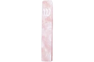 A&S Mezuzot Quartz Mezuzah Case with Engraved Shin Design Easy Peel and Stick Judaica Door Mezuza (Pink, 6 Inches)