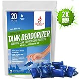 RV Septic Tank Treatment, Holding Tank Deodorizer + Waste Digester + Cleaner - 20 Packets, Mulberry - Sewer Solution, Marine Camper Portable Toilet Chemicals, Odor Eliminator, Formaldehyde Free, USA