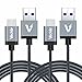 Type C, Veckle 2 Pack 6.6 Ft USB 3.0 to USB C Braided Cable for Apple New Macbook 12 inch, Pixel, Nexus 6P, 5X, OnePlus 2 and Other USB C Devices, Black