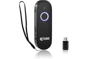 OBZ Mini 2D Bluetooth Barcode Scanner 2.4G Wireless Barcode Scanner, 3-in-1 Portable 1D 2D QR Code Scanner Work with iOS Android iPhone iPad Tablet Windows PC POS for Store Warehouse Inventory Library