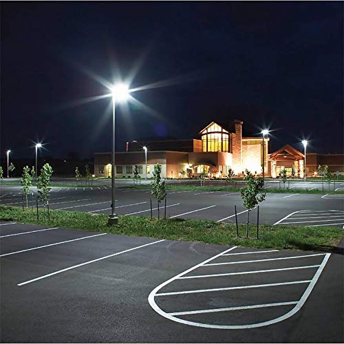 FaithSail 200W LED Parking Lot Lights Outdoor Shoebox Pole Light, 26000LM, 5000K, Super Bright Commercial Area Street Shoe Box Flood Lighting Fixture, Arm Mount, Dusk to Dawn Photocell Included