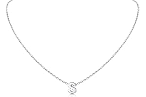 ChicSilver 925 Sterling Silver Initial Necklace for Women Girls Dainty Letter Jewelry Personalized Gift (with Gift Box)
