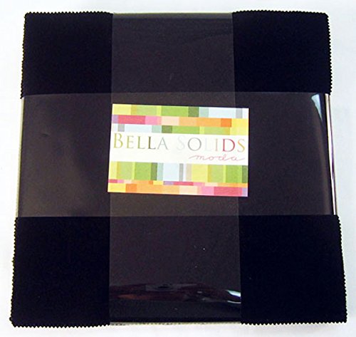 Moda FabricsBella Solid Layer Cake Ten Inch Squares 40 pc Black
