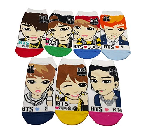 BTS Kpop Bangtan Boys Low Ankle Socks -Rap Monster, Jin, Suga,Jhope, Jimin,V,Jungkook