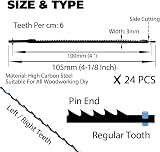 EXPILOVI 100mm 24pk 15 TPI Side Cutting Scroll Saw Blades for Dremel Moto-Saw view 2