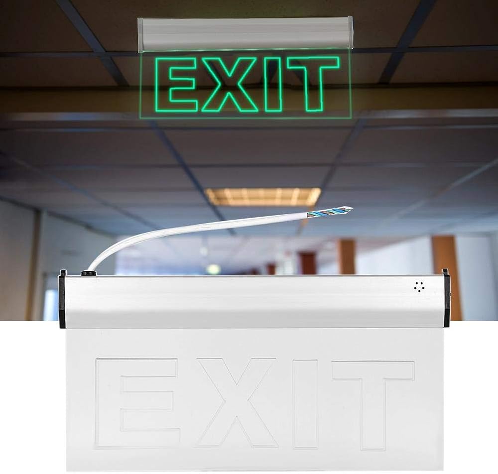 Hopcd LED Exit Sign AC220V 3W Emergency Safety Indicator Light PMMA Panel