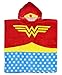 Wonder Woman DC Comics Logo Superhero Hooded Bath Beach Swim Poncho Towel, Red, 4-7