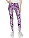 Zubaz Unisex Casual Printed Athletic Lounge Leggings, Black/Neon Purple, M