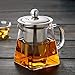 Glass Teapots with Infuser PluieSoleil, 500 Milliliter in Square Shape, Tea Strainers for Loose Leaf Tea Microwavable and Stovetop Safe