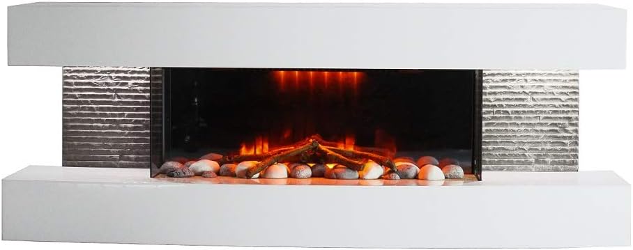 Elektrokamin ElectricSun Paula mittelgroß weiß modern mit LED