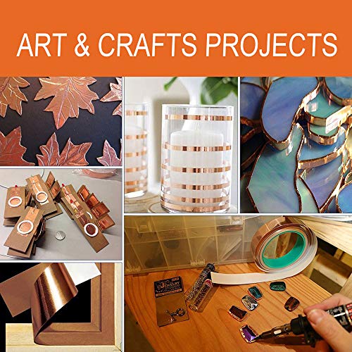 Copper Foil Tape-Adhesive Copper Tape-5mmx20m Double Conductive Copper Foil Tape Strip Adhesive EMI Shielding,Shielding,Soldering,Electrical Repairs - Thumbnail 5