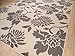 Large 8x11 Grey Modern Rugs with Tree Branches Area Rugs Modern Flowers Gray & White Abstract Contemporary Rugs 8x10 for Dining Rooms, 8x11