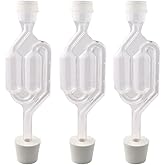 Craft Brew 3ct. - S-Shape Airlock with #6 Stopper - Set of 3 (Bubble Airlock), Clear (6926)