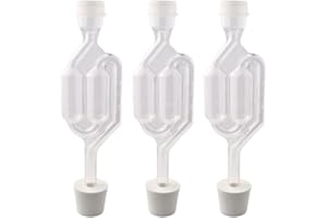Craft Brew 3ct. - S-Shape Airlock with #6 Stopper - Set of 3 (Bubble Airlock), Clear (6926)