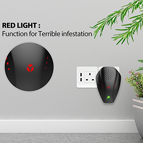 Neatmaster Bug Repellent Electronic Ultrasonic Pest Repeller Plug in -Mosquito Repellent, Pest Control for Roach, Mice, Spider, Ant, Rodent (Black)
