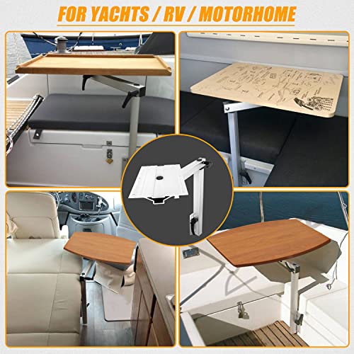 RV Table Leg Bracket with Height Adjust 360 Degree Rotation Removable