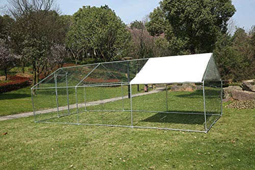 walnest Large Metal Chicken Coop Outdoor Fence Hen Run House Poultry Cage Living Space for Backyard Farm