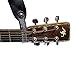 Walker & Williams AT-2 Black Carving Leather Acoustic Guitar Strap Button Headstock Adaptor For Acoustic, Electric, And Bass Guitars