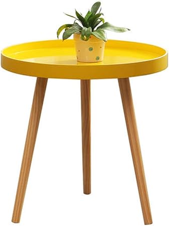 Amazon De Beistelltische Couchtisch Kleiner Runder Tisch Mini Side Eck Runder Couchtisch Nordic Gelb