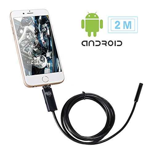 UPC 602401213241, USB Endoscope Inspection Camera ,LESHP 2 In 1 Smartphone Borescope Inspection HD Camera Waterproof 6LED 2.0 Megapixel HD USB Android Borescope with OTG and UVC Function (7.0mm 2M)