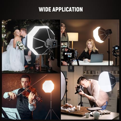 NEEWER 12"/30cm Lantern Softbox for HS60B LED Video Light, Quick Release 360° Omnidirectional Light Diffuser Mini Softbox with Diffuser/Bag for Photo Video Live Stream Portrait Product Shots, NS7L
