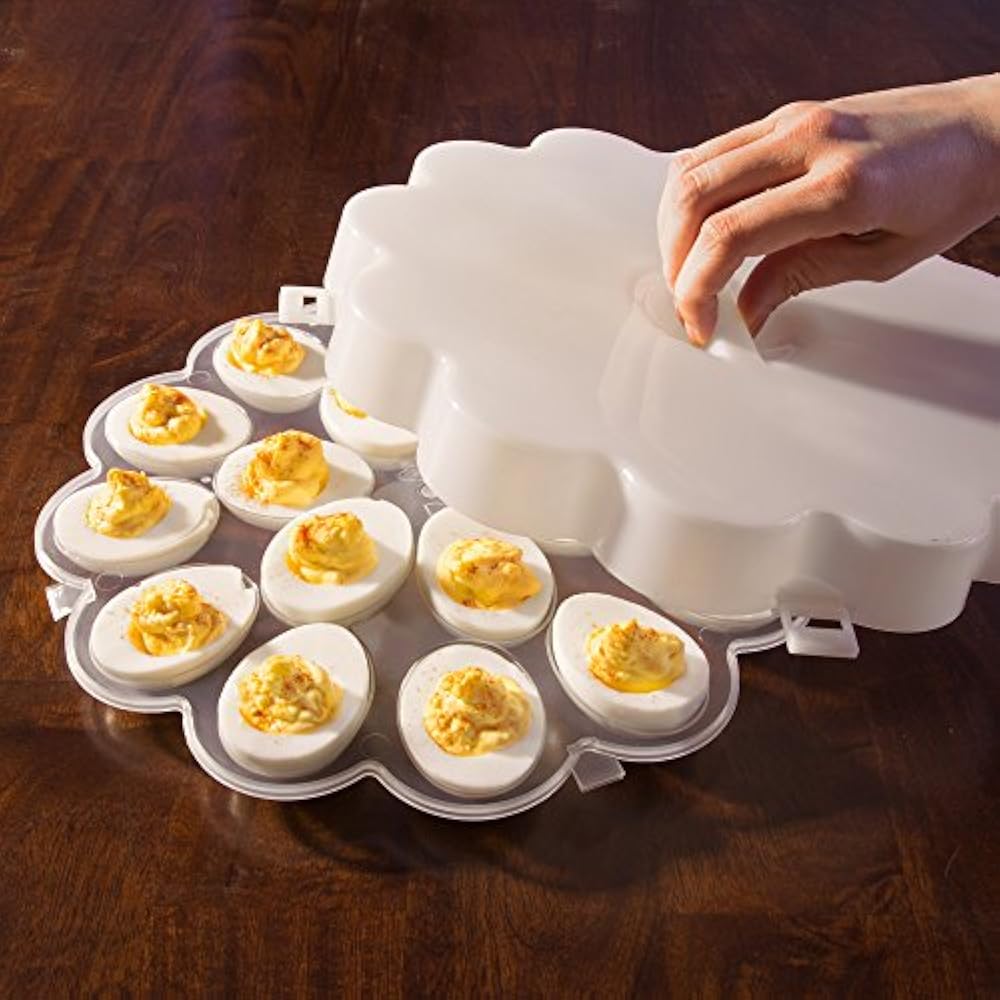 82Y3458 Deviled Egg Trays With Snap On Lids, Set Of Plates