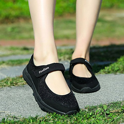 Respctful ✿Women Casual Woven Platform Wedges Closed Peep Toe Slip On Flat Sandal Wedge Shoes Black