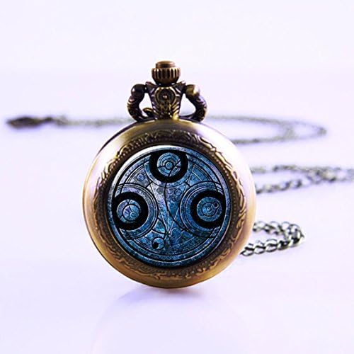Time Lord Seal Pendant Pocket Watch , Dr Who Necklace Pocket Watch Charm, Dr Who Pendant Pocket Watch Time Lord Jewelry, Time Travel Pocket Watch