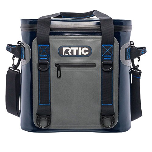 RTIC Soft Cooler 20, Grey, Insulated Bag, Leak Proof Zipper, Keeps
