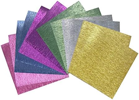 Origami Folding Paper Foil Metallic Color 36 Sheets, Fiber Texture