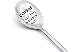 Funny Spoon Gifts for Women Men Coffee Because Fuck This Fucking Shit Spoons for Best Friend Family Coffee Lovers Gifts for H