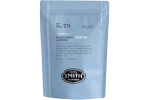 Steven Smith Teamaker Blackberry Jasmine Iced Tea No. 76 Refreshing, Caffeinated, Sustainably Grown Organic Full Leaf Green Iced Tea, 10 Count, 1 Quart Sachets