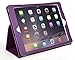 Bear Motion for iPad Air 2 - Genuine Leather Folio Case for iPad Air 2 with Built in Stand (Supports Smart Cover Function) (Purple)