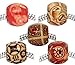 100pc 12mm Painted Pattern Barrel Wooden Beads Beading Supplies