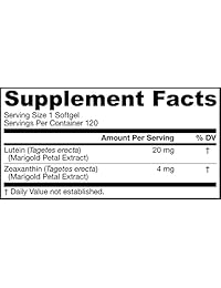 Suplemento de luteína 0.000705 oz, softgels, de Jarrow Formulas , LU120, 1, 1