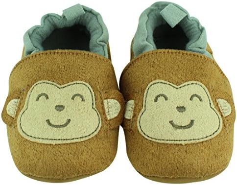WONGYEE Infant/Toddler Baby Girl Boy Soft Sole Animal Shoes,Brown Monkey,12-18 Months