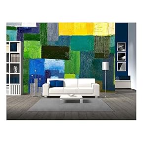 Abstract Texture Background of an Original Oil Geometric Painting - Removable Wall Mural | Self-Adhesive Large Wallpaper - 66x96 inches