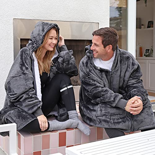 Catalonia Zip Up Blanket Hoodie Sweatshirt, Oversized Sherpa Pullover