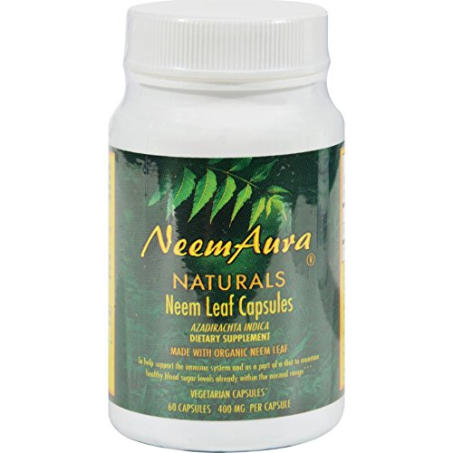 Neem Aura Organic Neem Leaf - 60 Vegetarian Capsules (Pack of 2)