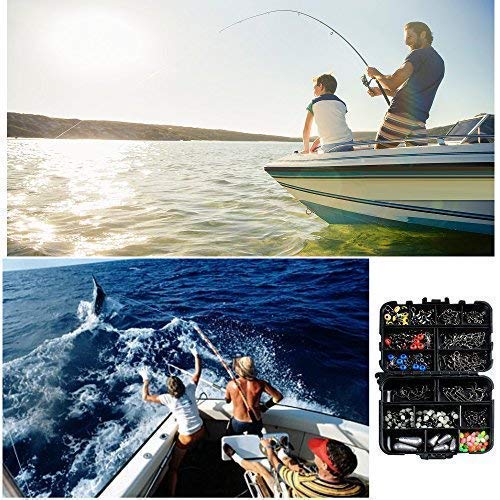 Fishing Accessories Kit with Tackle Box Set 177pcs Including Swivel Slides Ball Bearing Rolling Snap Barrel Jig Hook - Thumbnail 4
